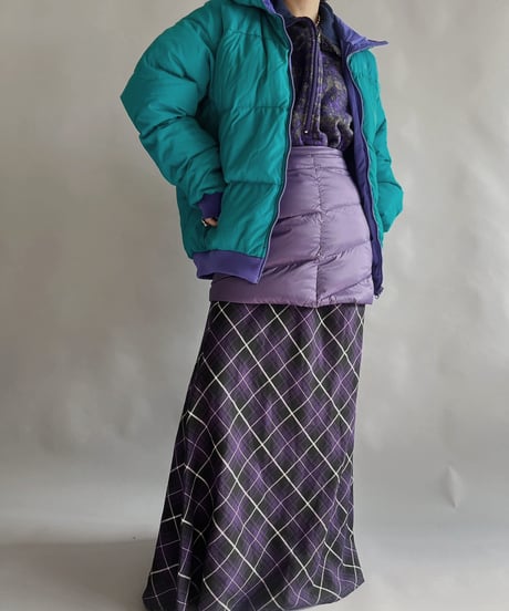 【USED 】Made in USA Check Patterned Long Skirt/ 231216-007