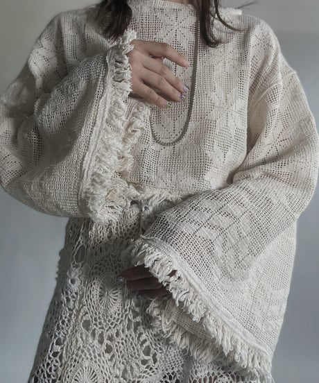 【RE;CIRCLE】 RE Crochet Lace Top / 220623-010