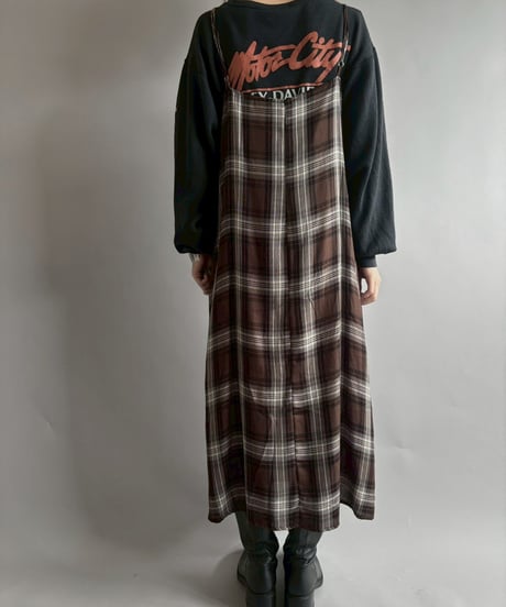 【USED】 Checked Camisole Long One-Piece  /251004-010