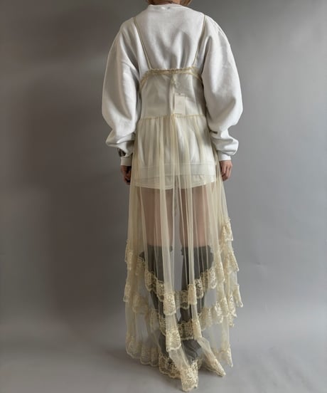 【USED】 MADE in USA Organza lace camisole One-Piece  /250927-002