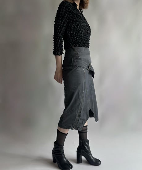 【USED】 Belt Design Zip-Up Skirt / 250906-004