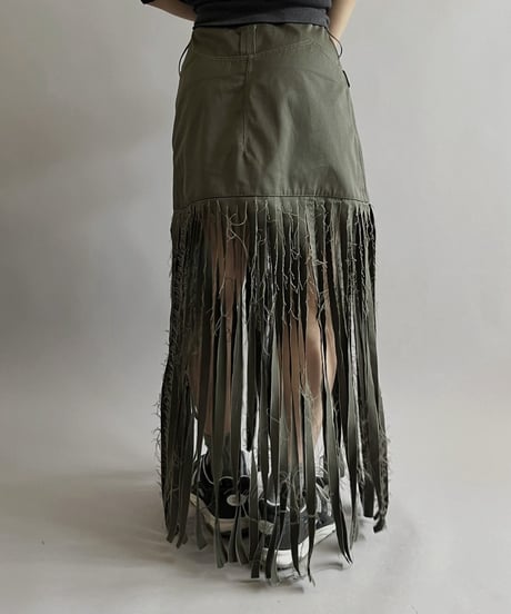 【RE;CIRCLE】 RE Trench Fringe Skirt KHAKI / 240407-031