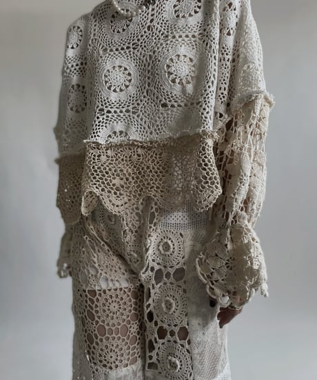 【RE;CIRCLE】 RE Crochet Lace Patchwork Tops / 220427-020