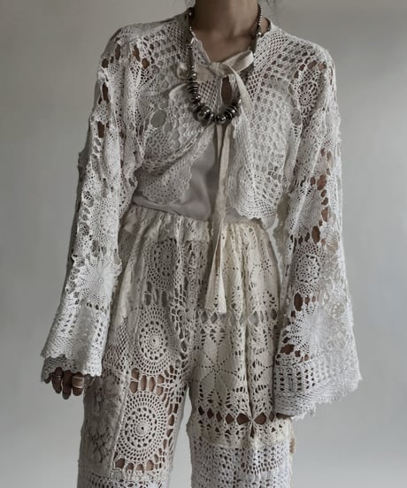 【RE;CIRCLE】 RE Crochet Lace Flare Sleeves Bolero / 220526-030