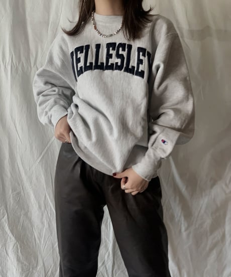 【USED】 90's USA Champion Reverse Weave WELLEALEY/210324-006