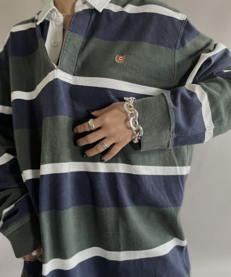 【USED】 Chaps Striped Rugby Shirt / 221203-021