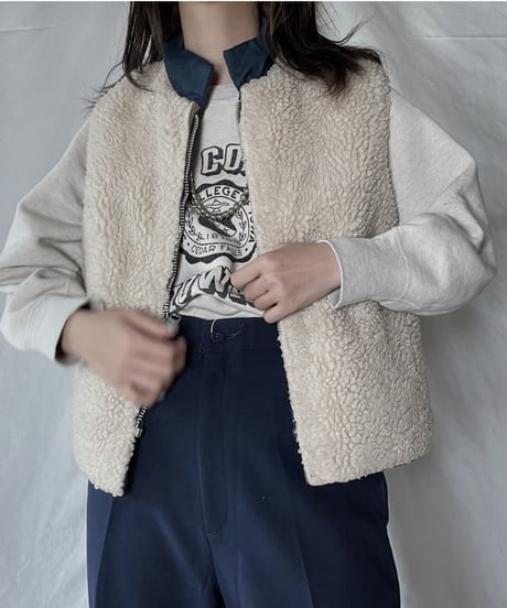 【USED】 Reversible Boa Vest - TALON Zip / 220120-049