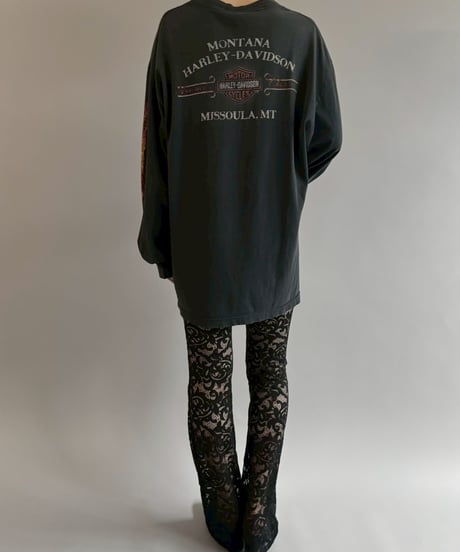【USED】 HARLEY DAVIDSON Fire Pattern L/S T-Shirt / 260607-012