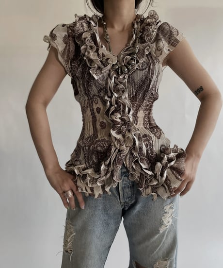 【USED】 Short Sleeved See-through Top / 220528-021