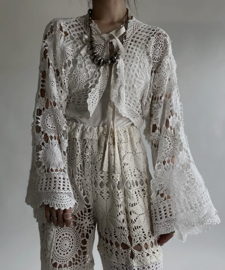 【RE;CIRCLE】 RE Crochet Lace Flare Sleeves Bolero / 220526-030