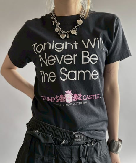 【USED】 RESIZED MADE in USA 80s Hanes TRUMP CASTLE T-Shirt / 260627-017