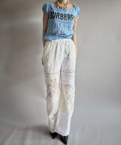 【RE;CIRCLE】 RE Crochet Lace Patch work Pants / 250731-006
