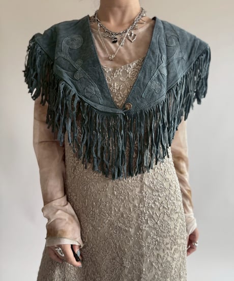 【USED】 Suede Fringe Vest  /250412-014