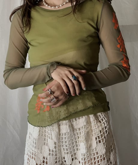 【USED】Poly See-through L/S Top/210630-016