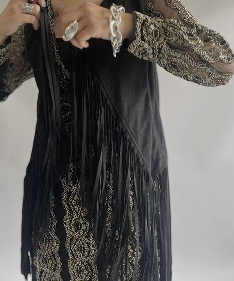 【USED】N/S Fringe Vest/ 231009-015