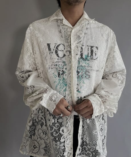 【RE;CIRCLE】 RE Men's Crochet Lace Shirt / 220915-006