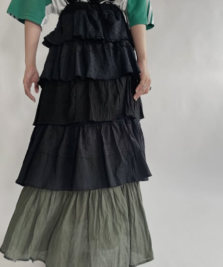 【RE;CIRCLE】 RE Tiered skirt / 220723-011