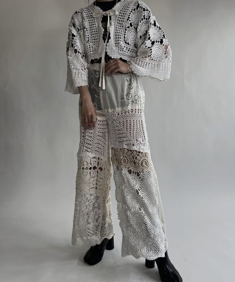 【RE;CIRCLE】 RE Crochet Lace Patchwork Pants / 220526-037