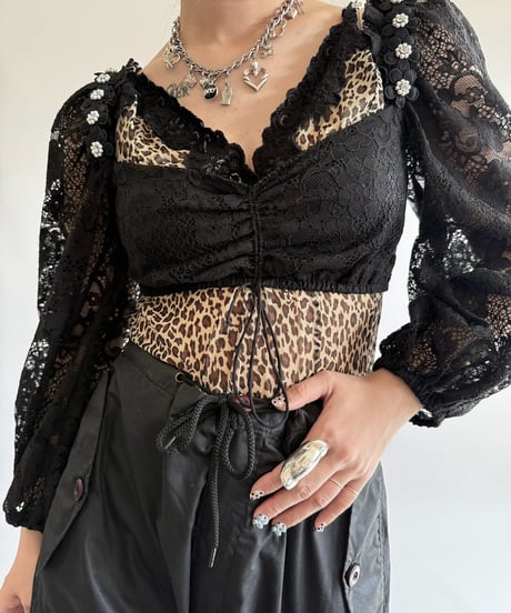 【USED】 Lace Pattern Bolero Top  /250322-018