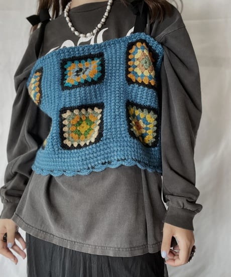 【RE;CIRCLE】 RE Granny Knit Bustier①/211014-008