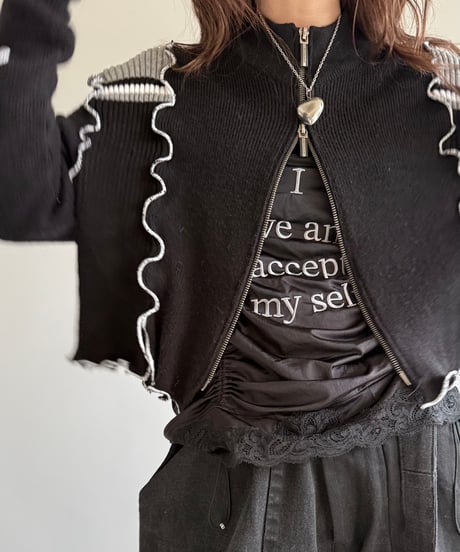 【RE;CIRCLE】 RE Mellow Zip Up Knit Top/241226-006
