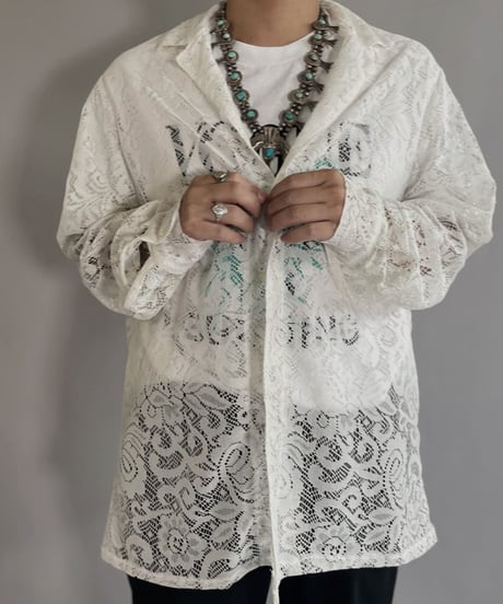 【RE;CIRCLE】 RE Men's Crochet Lace Shirt / 220915-004