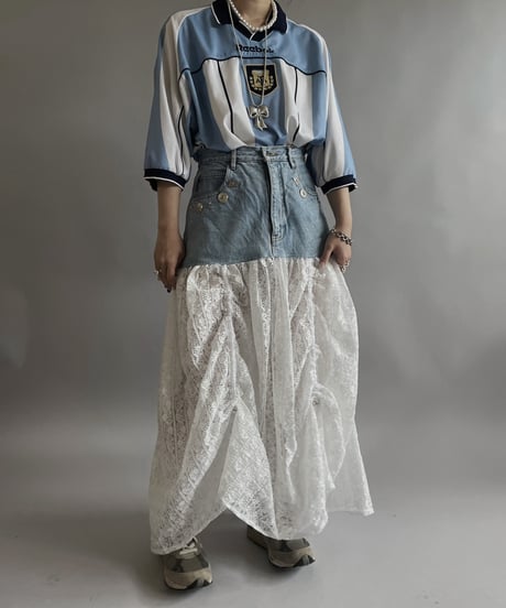 【RE;CIRCLE】 RE Denim Lace Switching Skirt / 240509-014