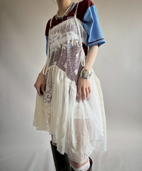 【RE;CIRCLE】RE Crochet Lace Patch work Camisole One-Piece Middle/250731-003