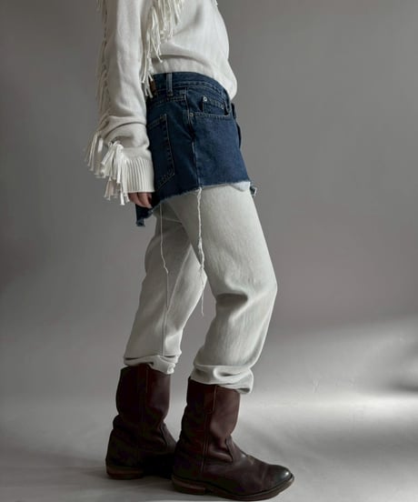 【USED】 Cut Off Denim Skirt / 260207-014