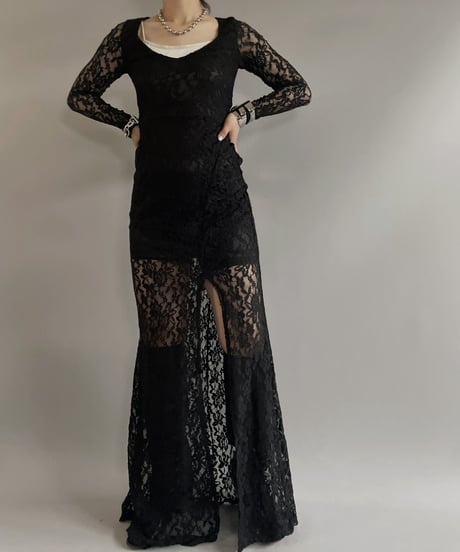 【USED】 Flower Pattern Lace One-piece / 230701-013