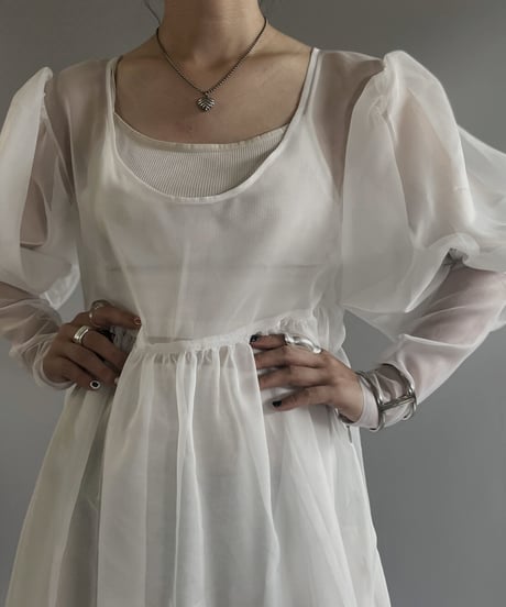 【RE;CIRCLE】 RE Sheer Puff Sleeve One-piece / 230706-002