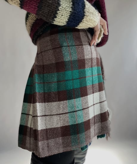 【RE;CIRCLE】 RE Pleats Blanket  Skirt / 230105-017