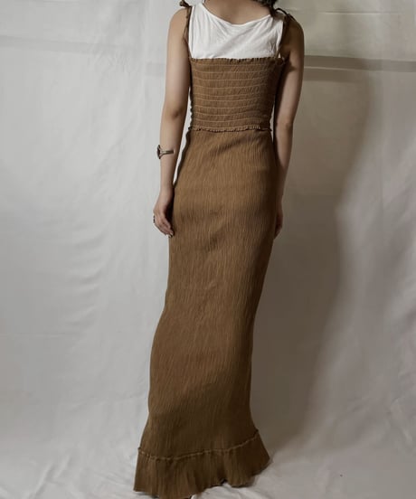 【USED】  Poly Camisole Pleats One-piece/20210819-023