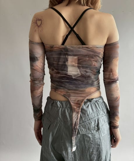 【USED】 Design Leotard Off Shoulder Top  /251012-022