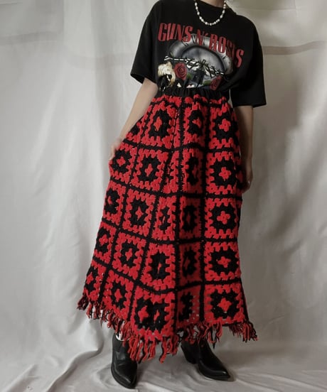 【RE;CIRCLE】 RE Granny Knit Long Skirt①/210917-003