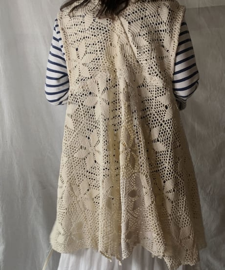 【RE;CIRCLE】  RE Crochet Long Vest /210512-004