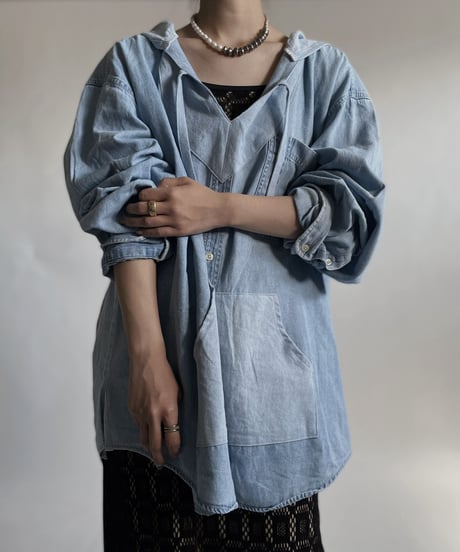 【RE;CIRCLE】 RE Denim Shirt Mexican Hoodie / 220423-020