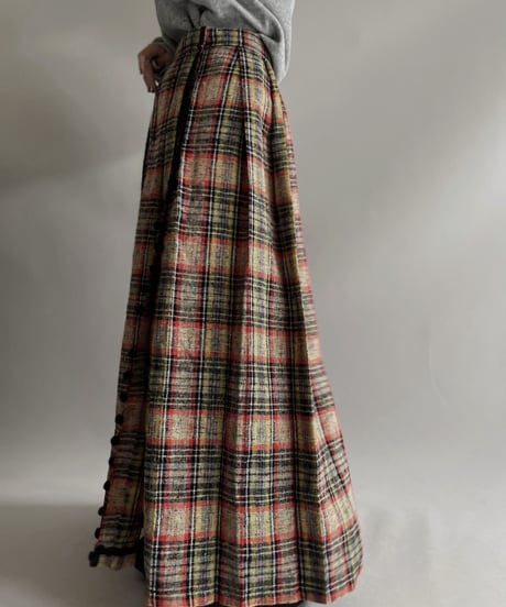 【USED 】 Tartan Check Wrap Long Skirt/ 231202-008