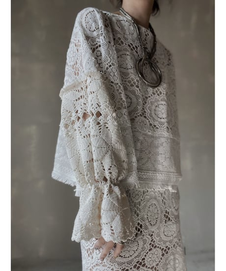 【RE;CIRCLE】 RE Crochet Patchwork L/S Top⑨/20220317-015