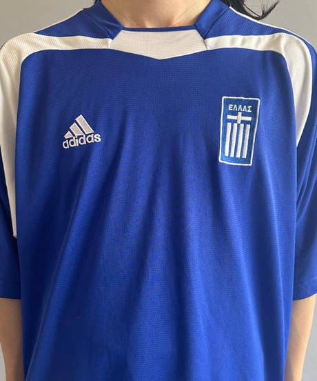 【USED】 adidas GREECE Soccer Shirt /240603-073