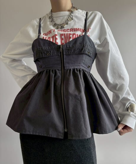 【RE;CIRCLE】 RE U.S Military Rebuild Corset Bustier Navy / 260423-001
