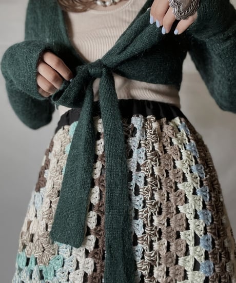 【USED】  Crochet Knit L/S Top ①/211014-033