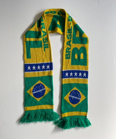 【USED】 Knit Soccer Muffler Green × Yellow / 230206-009