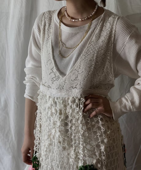 【RE;CIRCLE】 Remake Granny Knit N/S One-piece②/210331-012