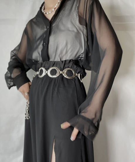 【USED】   See-through L/L Top/210926-006