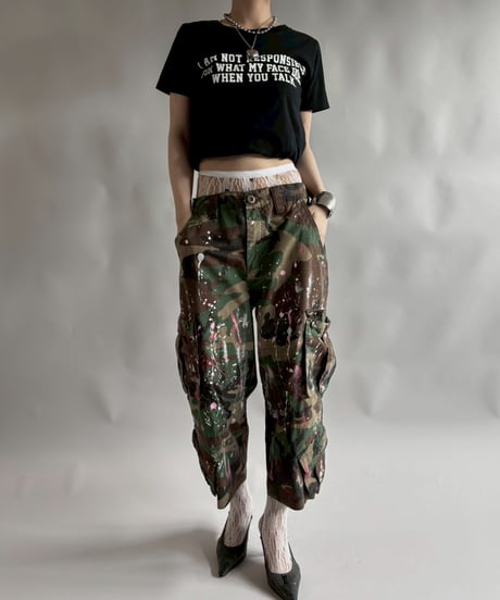 【USED】 RESIZED 00s FRUIT OF THE LOOM message T-Shirt / 250830-015