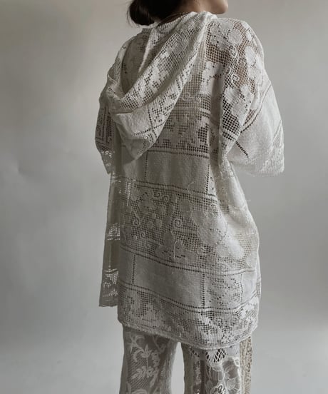 【RE;CIRCLE】 RE Crochet Lace S/S Hoodie / 220427-027
