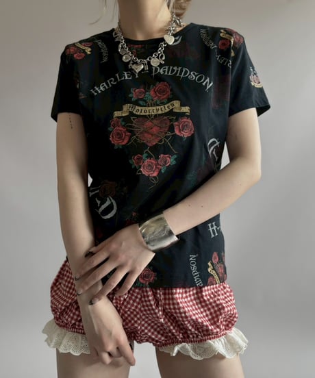 【USED】 HARLEY-DAVIDSON Rose Pattern Tee / 260418-037