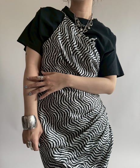 【USED】 Zebra Pattern Camisole Long One-Piece   /250412-031