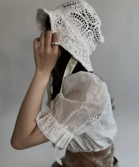 【RE;CIRCLE】 RE Crochet Lace Bucket Hat 4 / 220526-004